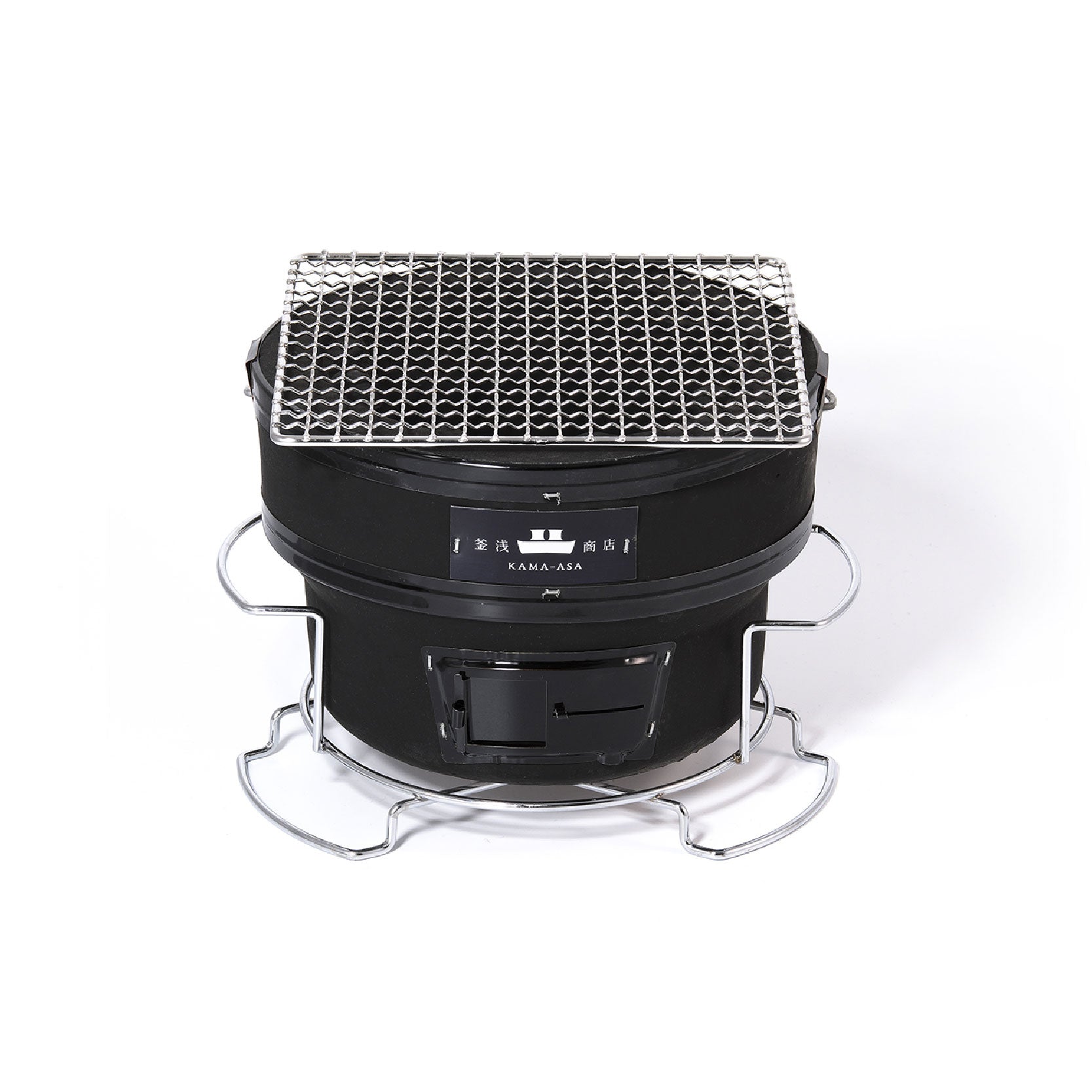 KAMA-ASA’s Mini Black Round Grill /Shichirin With Grid