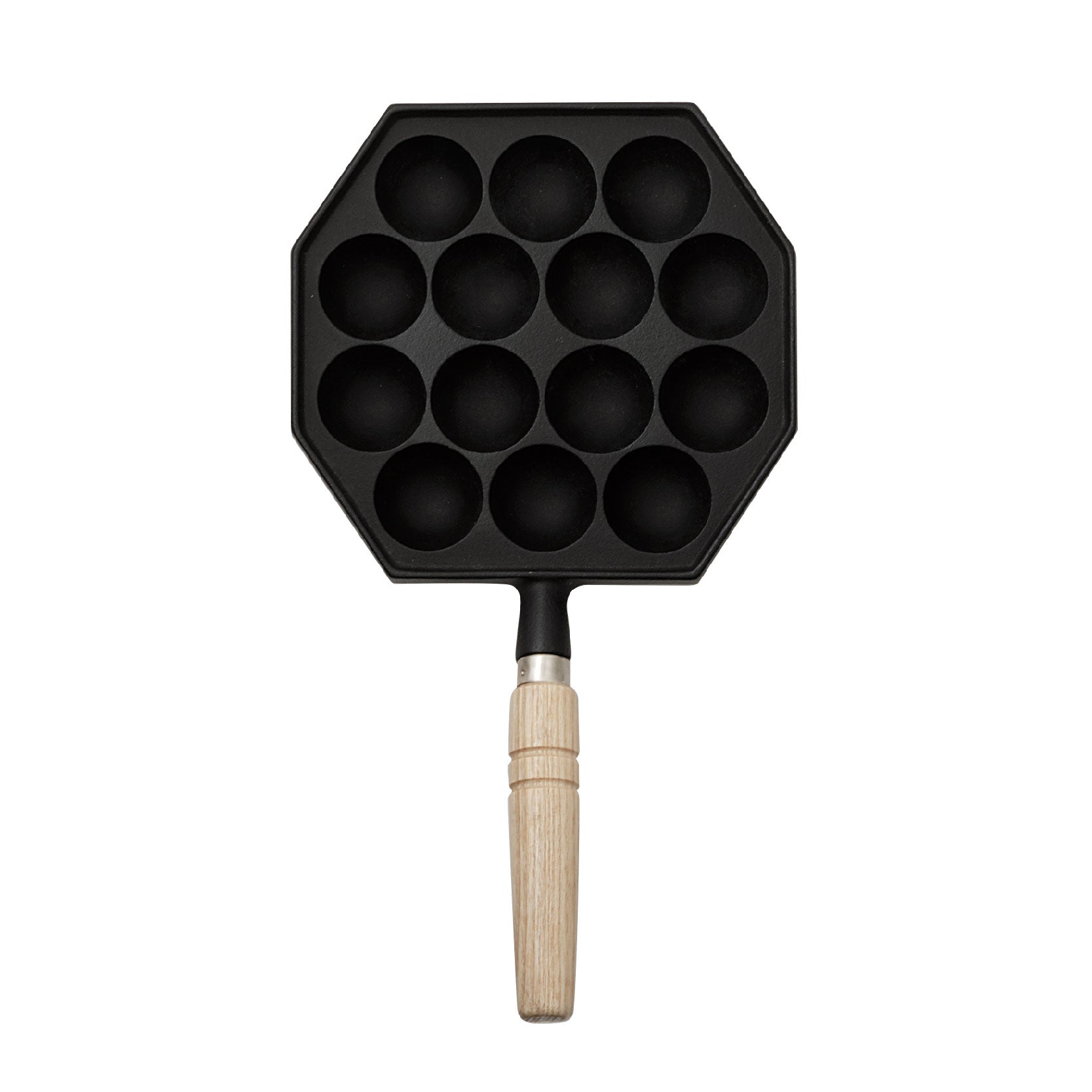 Cast Iron Takoyaki Pan with wooden Handle (14 Holes)