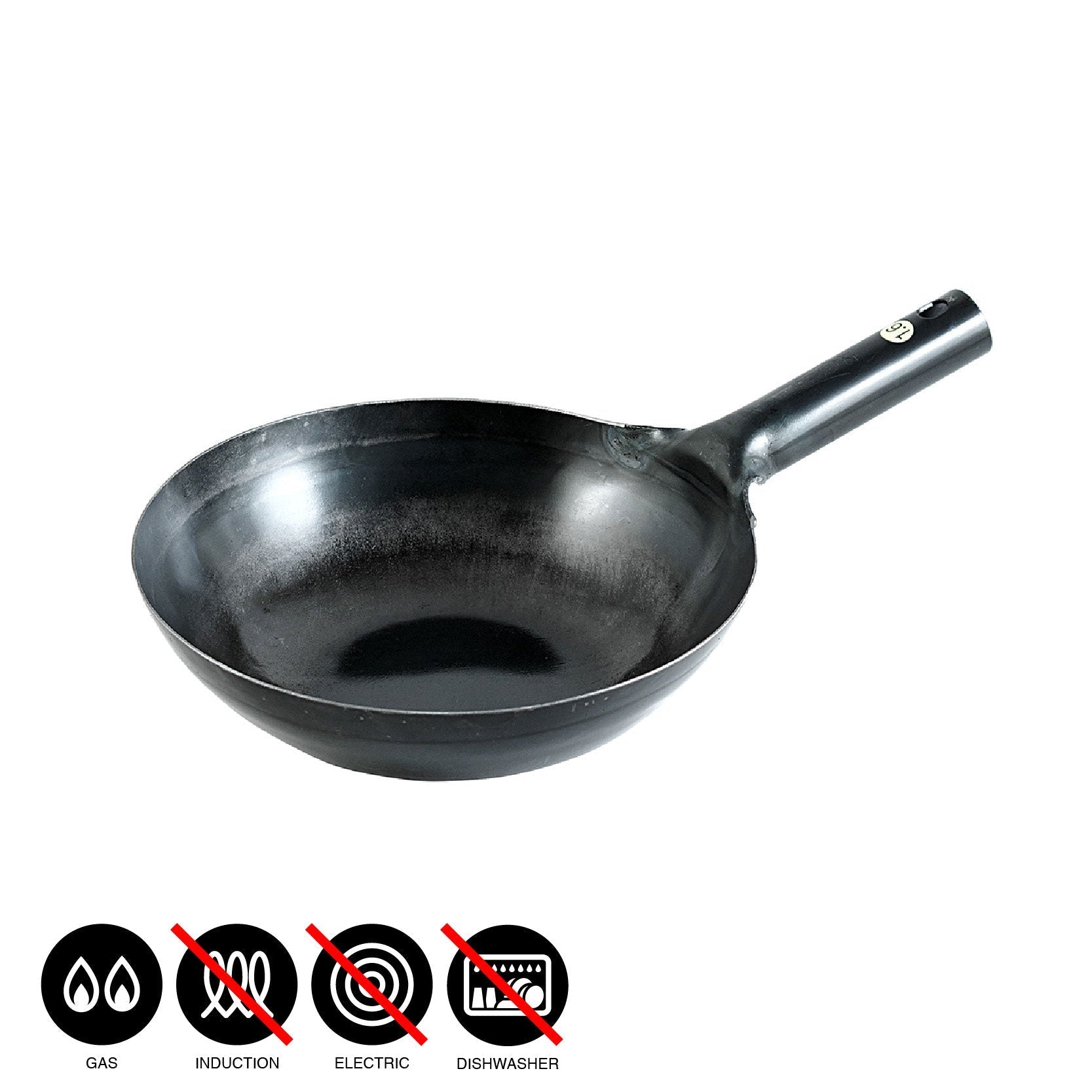 Hammered single handle wok 1.6mm / 270 - 330mm