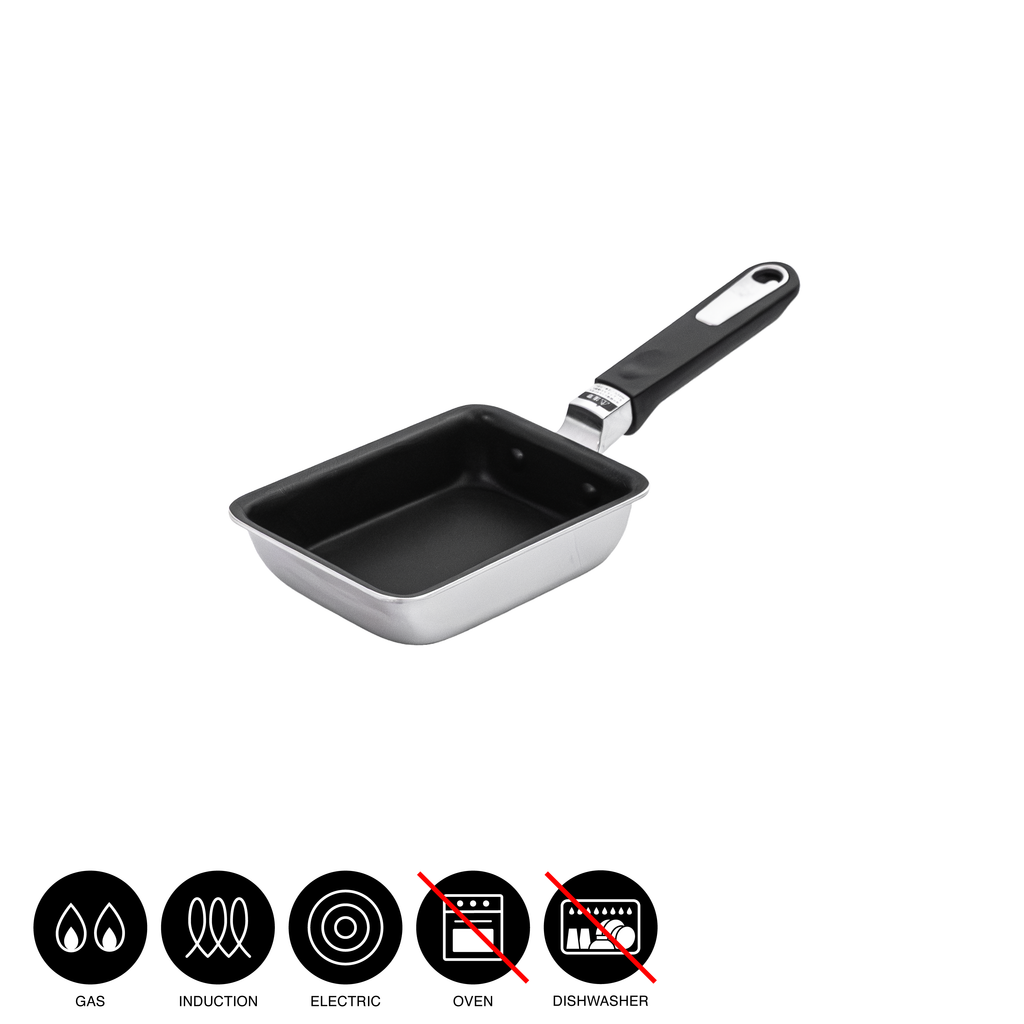 銅製 業務用 フライパン　約25×25×4cm　卵焼き器 玉子焼き器　関東型 クワトロプラスIH玉子焼