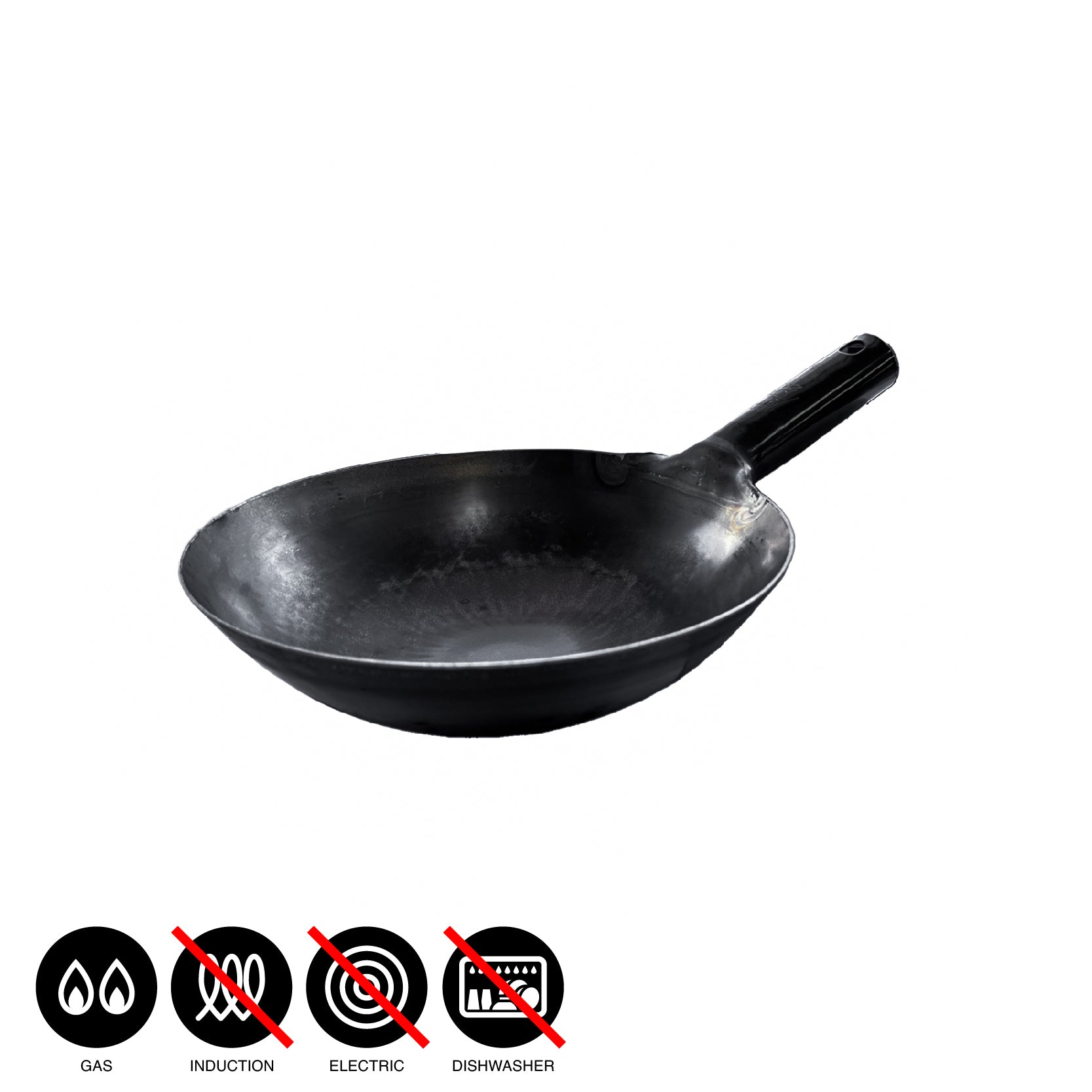 Hammered single handle wok 1.2mm / 240 - 300mm